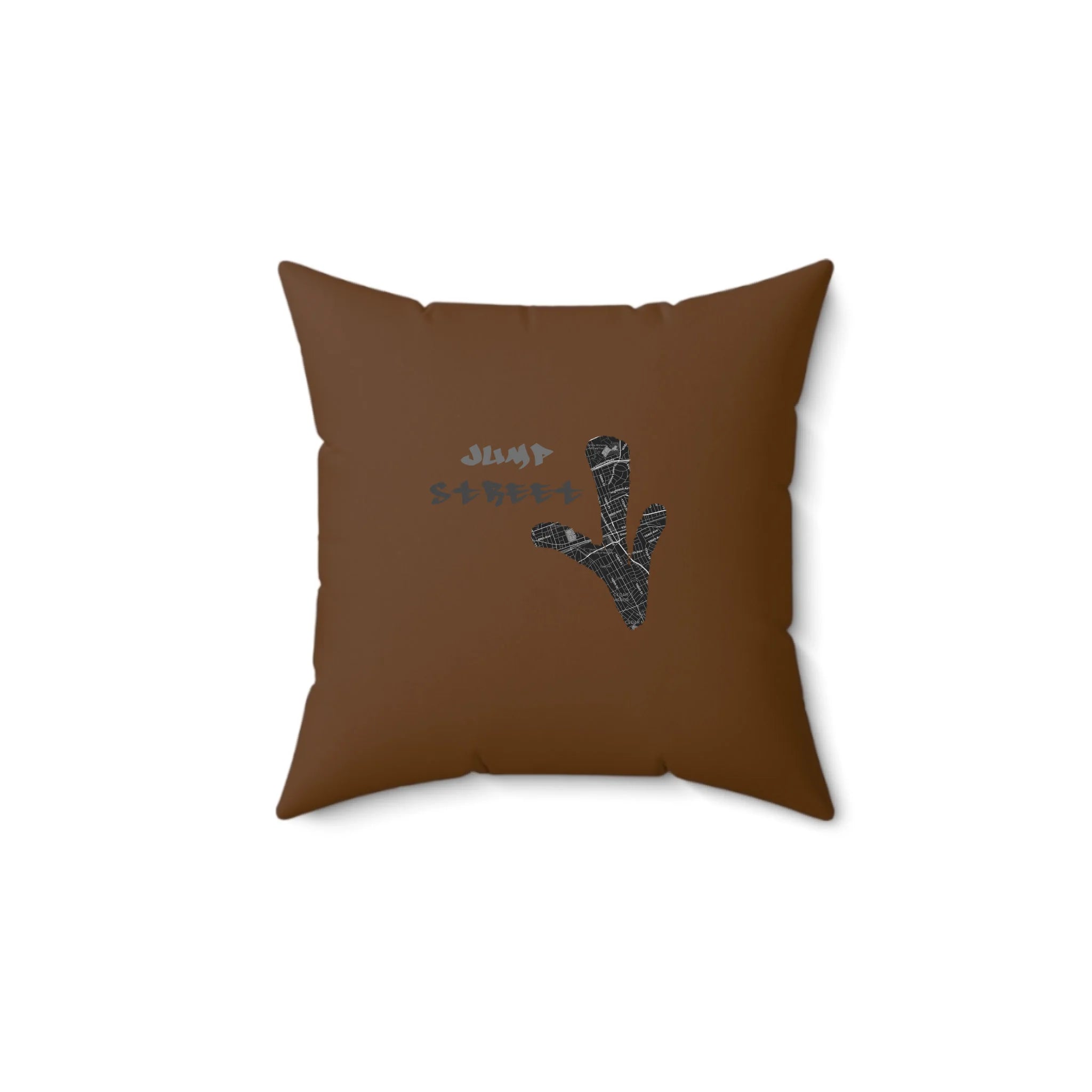Spun Polyester Square Pillow_Brown