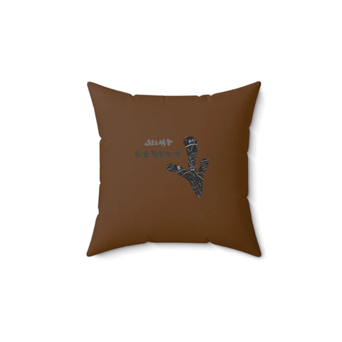 Spun Polyester Square Pillow_Brown