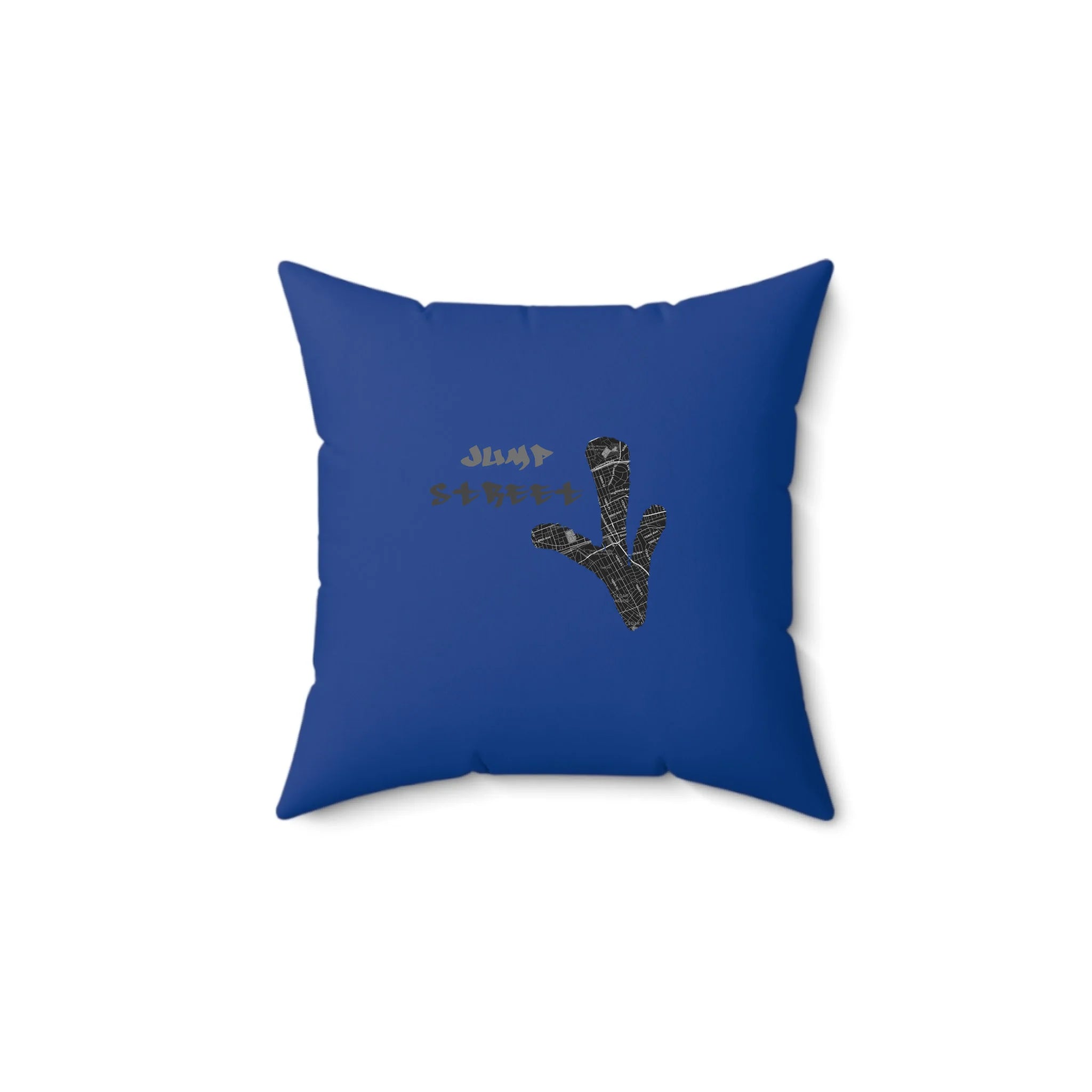 Spun Polyester Square Pillow_DarkBlue