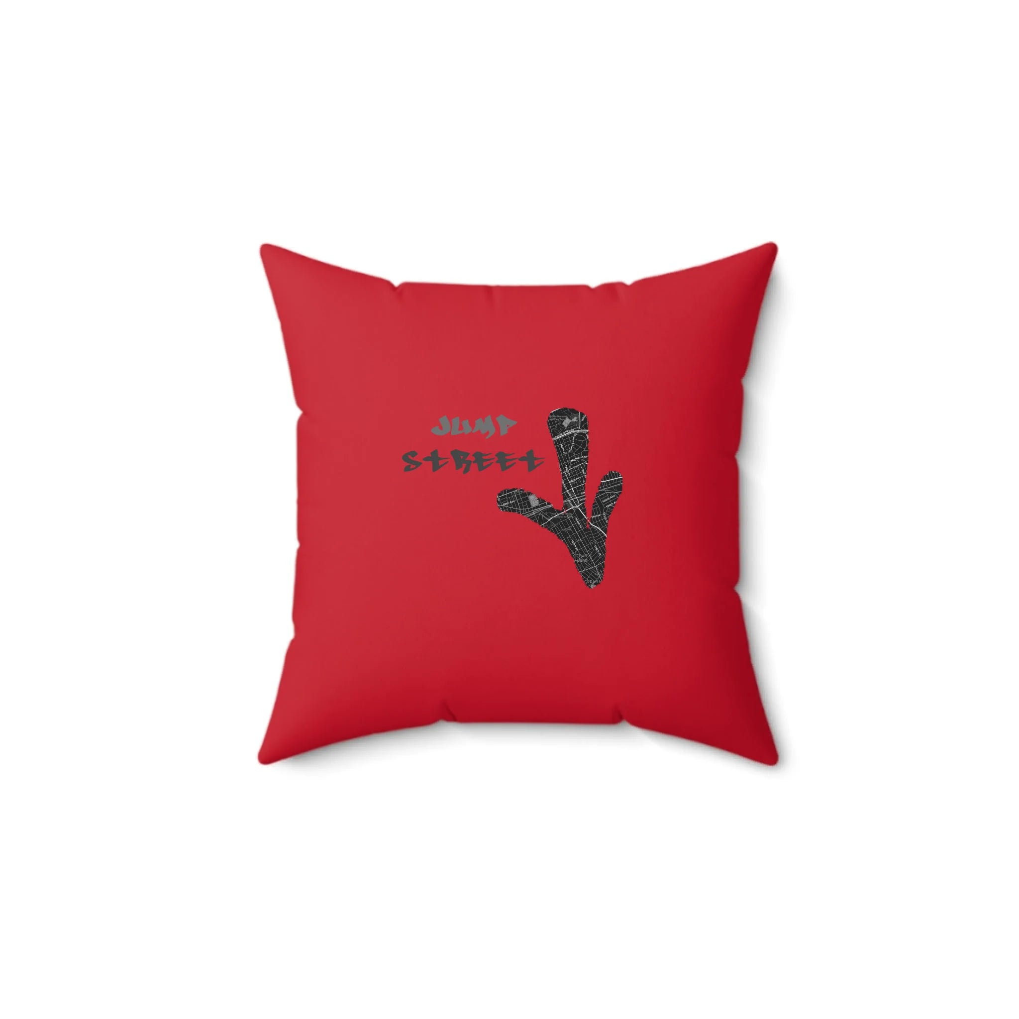 Spun Polyester Square Pillow_DarkRed