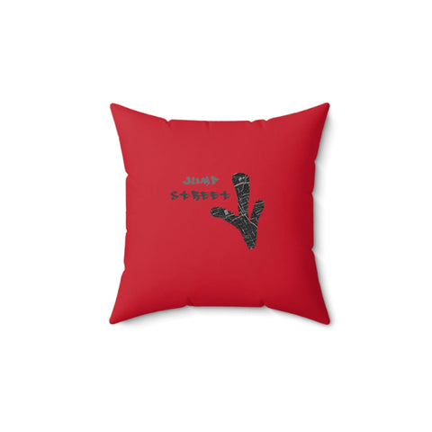 Spun Polyester Square Pillow_DarkRed